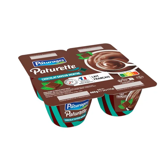 Paturette Crème dessert chocolat saveur menthe