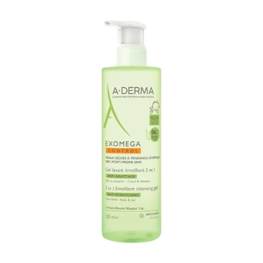 Gel Lavant corps et cheveux exomega emollient 2en1