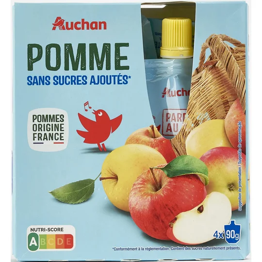Gourdes pomme nature sans sucres ajoutés sans conservateur
