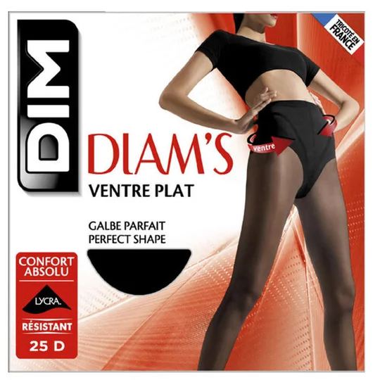 Collant Ventre Plat, Noir, 25D, T1