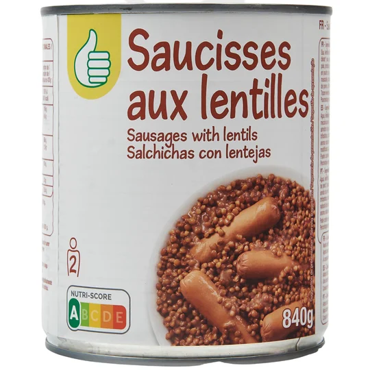 Saucisses aux lentilles