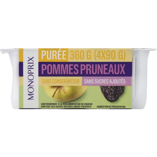 Purée pommes pruneaux sans sucres ajoutés