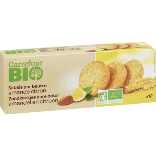 Biscuits bio sablés amande citron