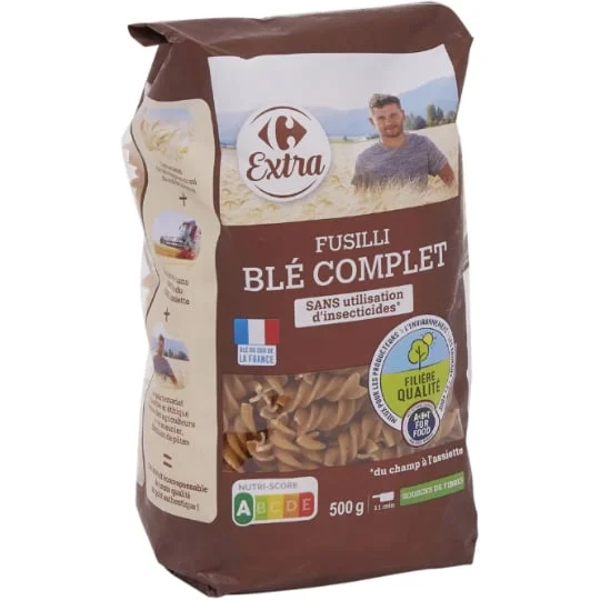 Pâtes Fusilli blé complet