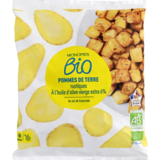 Pommes de terre rustiques à l huile d olive bio, surgelées