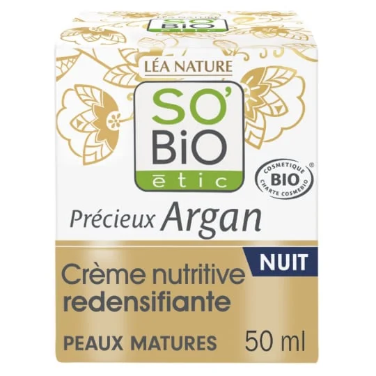 Crème Visage Nutritive Peaux Matures Nuit Précieux Argan Bio