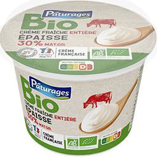 Crème fraîche entière épaisse 30% BIO