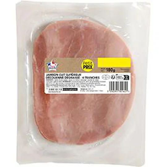 Jambon cuit supérieur découenné dégraissé