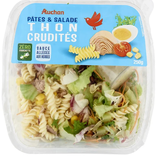 Salade de pâtes thon crudités sans couverts