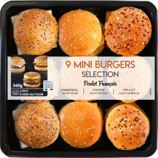 Mini burgers selection x9