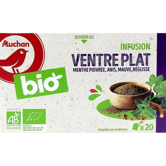 Infusion ventre plat menthe poivrée anis mauve et réglisse