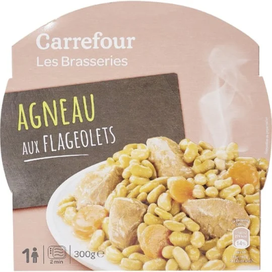 Plat cuisiné agneau flageolets