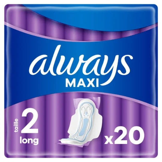 Serviette Hygiénique Avec Ailettes Maxi Long Taille 2