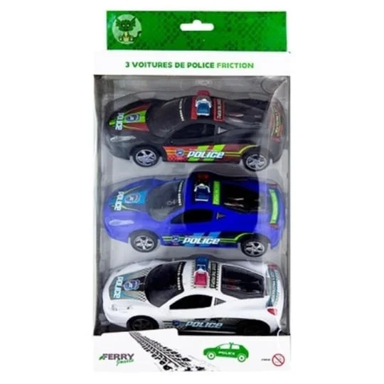 Jouet 3 Voitures De Police 16.5Cm