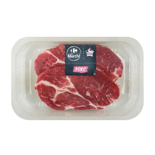 Viande de porc : côtes échine sans os à griller