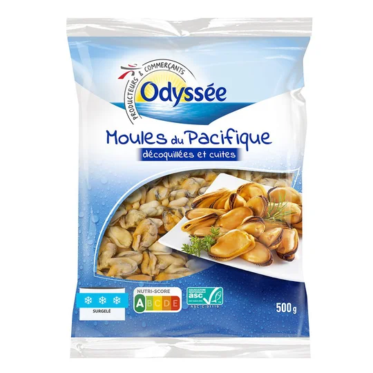 Moules du Pacifique décoquillées et cuites