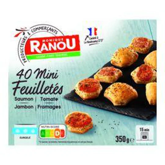 Mini feuilletés saumon/tomate/jambon/fromages