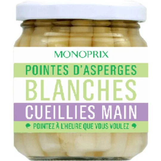 Pointes d'asperges blanches cueillies main