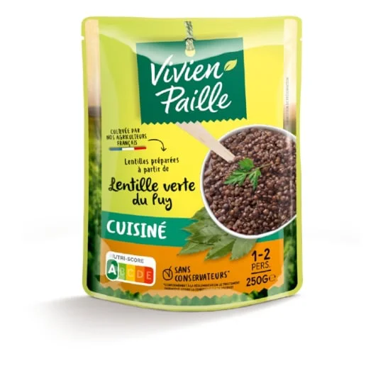 Légume cuisiné lentilles verte