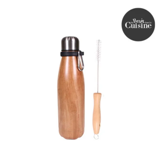 Coffret Bouteille Isotherme Bois + Goupillon