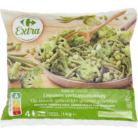 Poêlée légumes verts assaisonnées