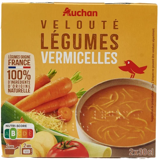 Soupe veloutée de légumes vermicelles
