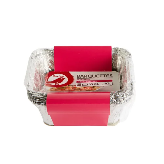 Barquettes alu profondes+Couvercles conservation et cuisson