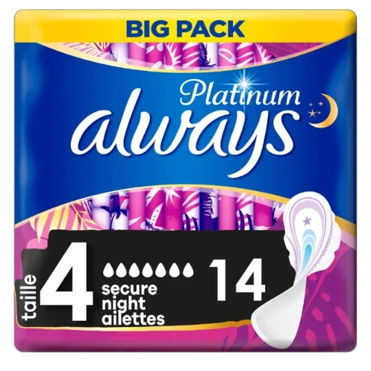 Serviette hygiénique platinum secure night taille 4