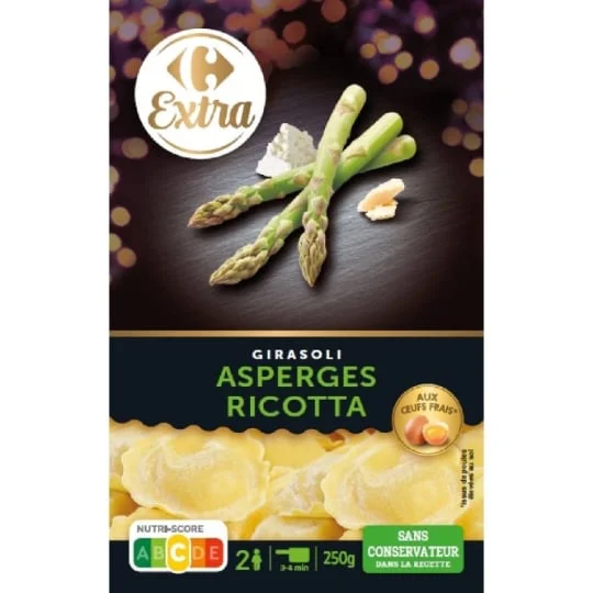 Pâtes fraîches Girasoli asperges ricotta