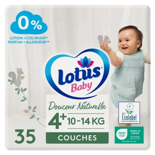 Couches bébé taille 4+ : 10 - 14kg douceur naturelle