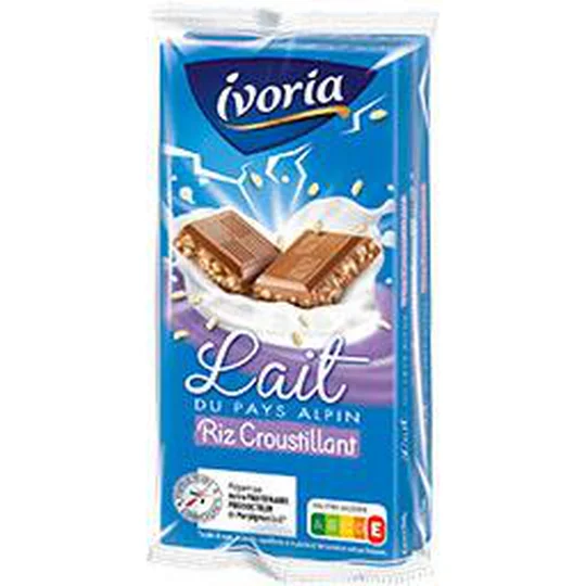 Chocolat au lait du pays alpin riz croustillant