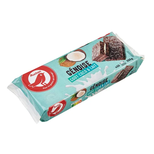 Génoise lait et coco, sachets individuels