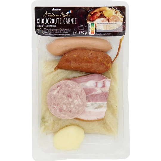 Choucroute garnie et cuisinée au riesling sans couverts