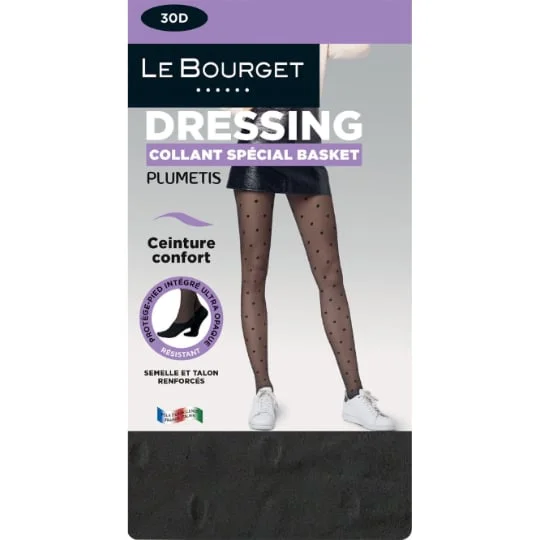 Collant femme fantaisie noir T3/4