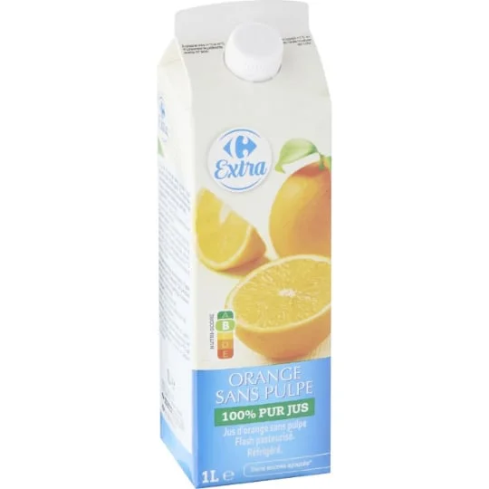 Jus d'orange sans pulpe