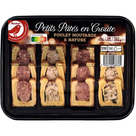 Pâtés en croutes poulet moutarde et nature