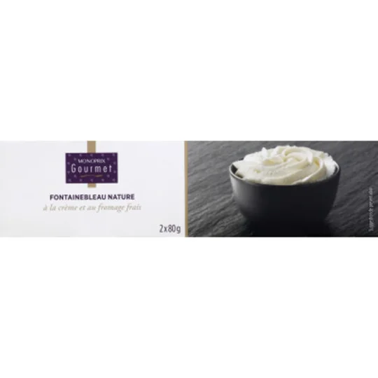 Fontainebleau nature à la crème et au fromage frais