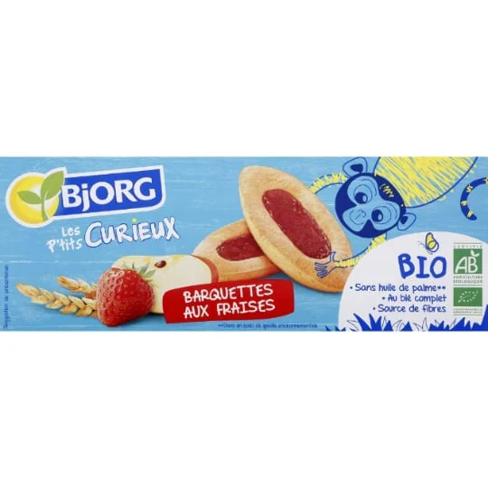 Biscuits barquette fraise kid Bio