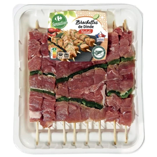 Brochettes halal dinde
