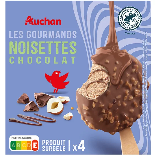 Bâtonnets glacé façon rocher chocolat noisette