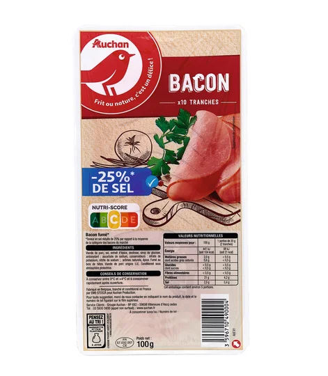 Bacon réduit en sel