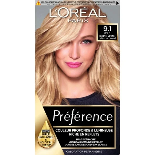 Coloration Cheveux Permanente 9.1 Oslo Blond Très Clair Cendré