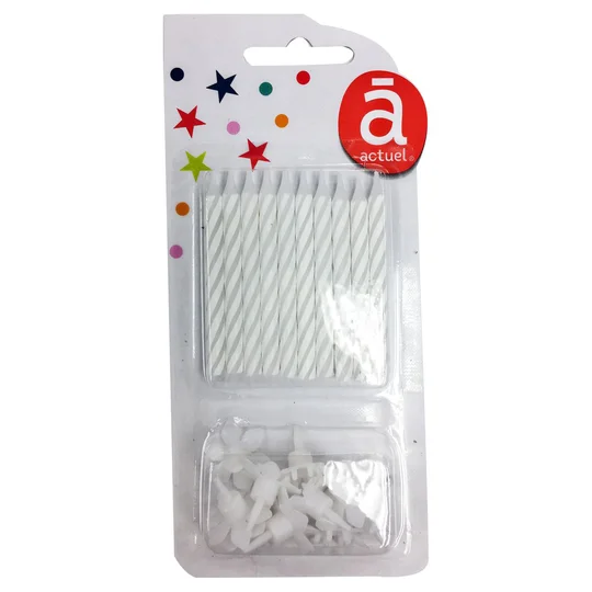 Bougies d'anniversaire blanches x10
