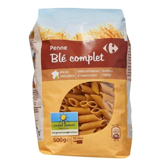 Pâtes penne blé complet