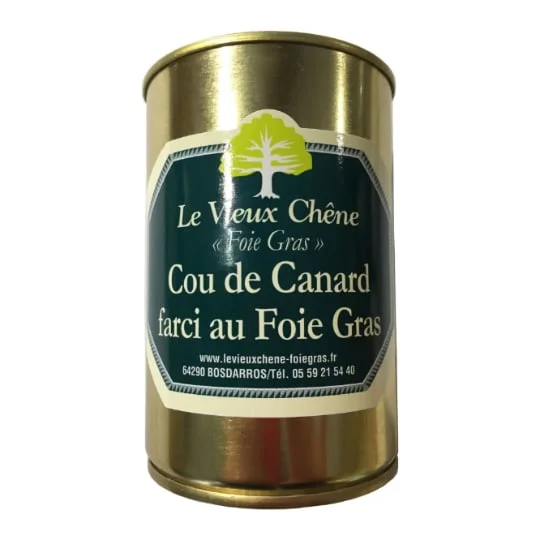 Plat cuisiné cou de canard farci foie gras
