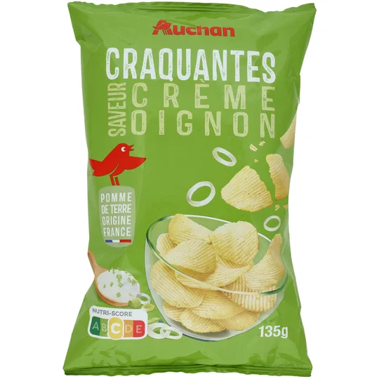 Chips ondulées saveur crème oignon