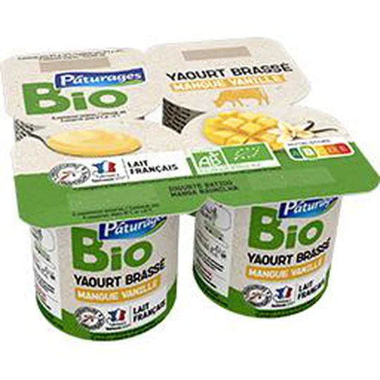 Yaourt brassé mangue vanille BIO