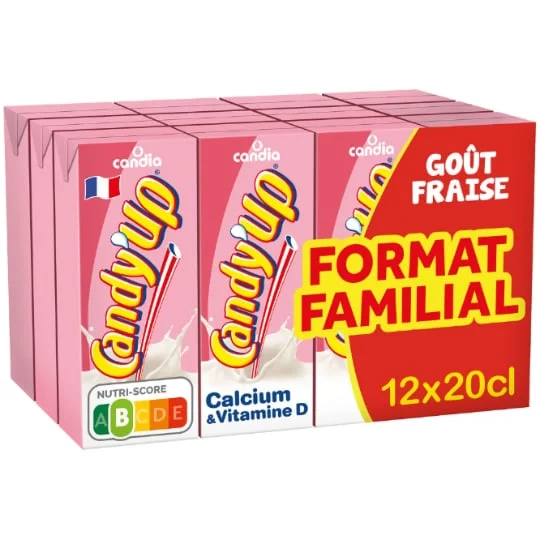 Boisson lactée à la fraise