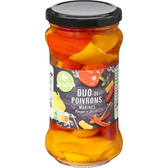Duo de poivrons rouges et jaunes