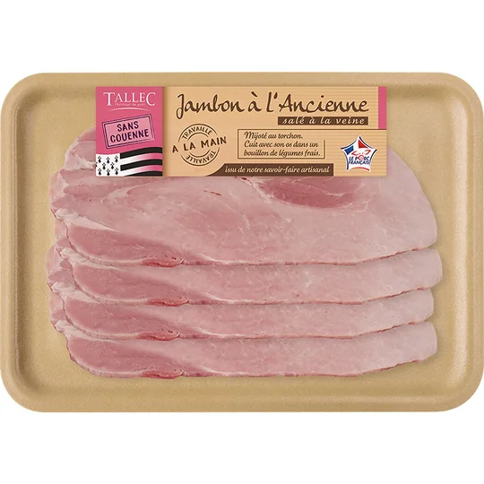 Jambon de porc à l'ancienne cuit au torchon sans couenne